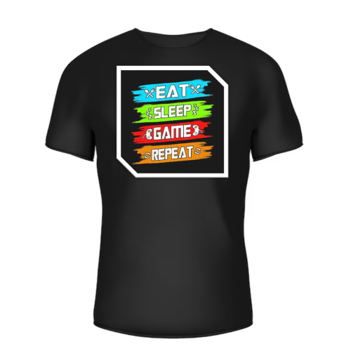 Eat Sleep Game Repeat Tshirt